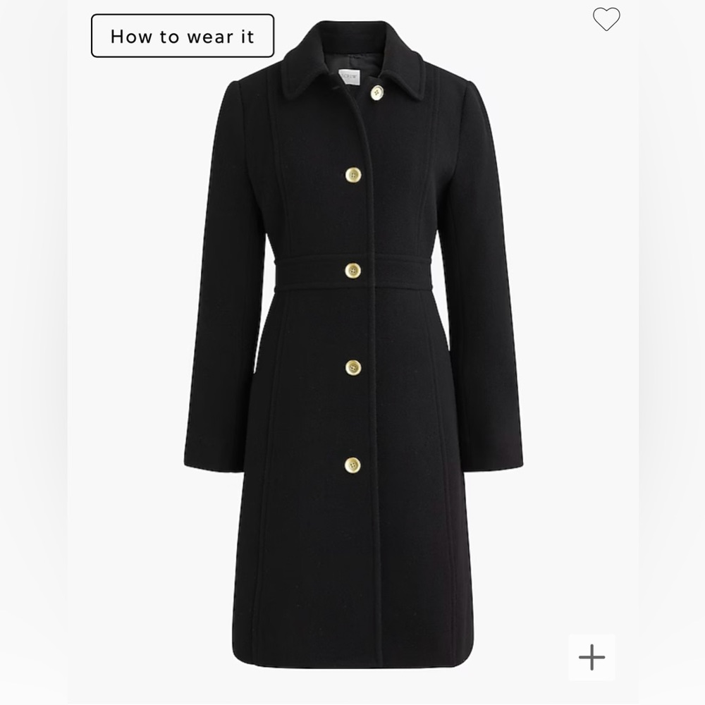 J Crew Factory Wool Blend Lady Day Coat Size 6